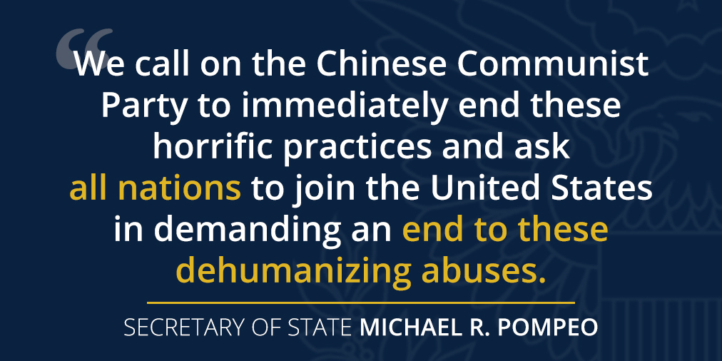 SecPompeo's tweet photo. We’ve blocked high-ranking CCP officials and their families from coming to the U.S. and imposed financial sanctions, even on Politburo members, to make it harder for them to profit from their abuses. #GloMag https://t.co/UfbT8JFai2