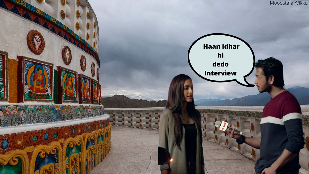 11.After that they visited the Shanti Stupa and Vikram took the interview of Suman. After then he left fr Delhi #hamaresu1