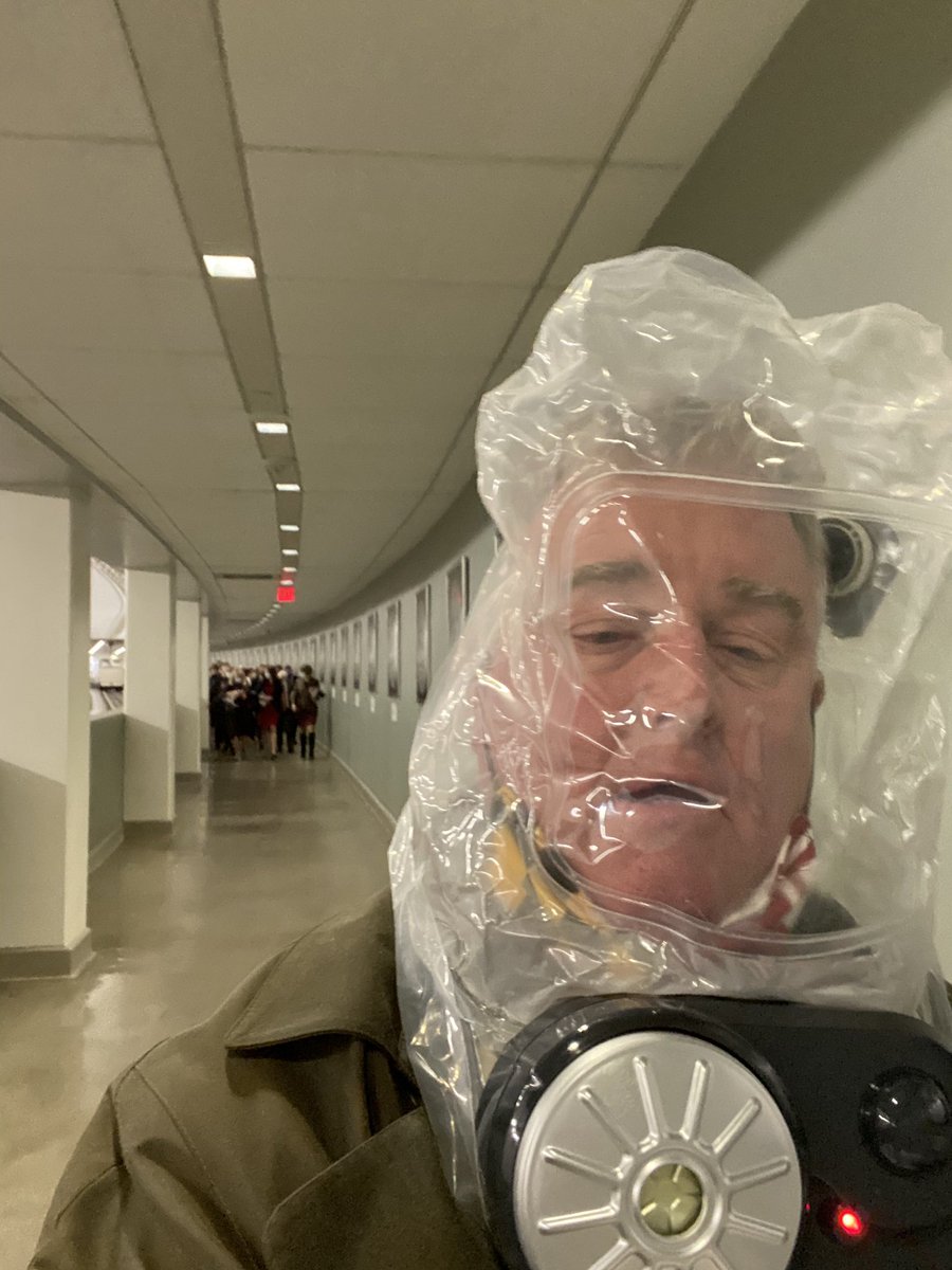 Meanwhile, lawmakers and reporters in the House chambers are rushed to a safe place. 2:59PM:  @RepDavidTrone tweets photos of himself wearing an emergency gas mask. Says they have all been evacuated.