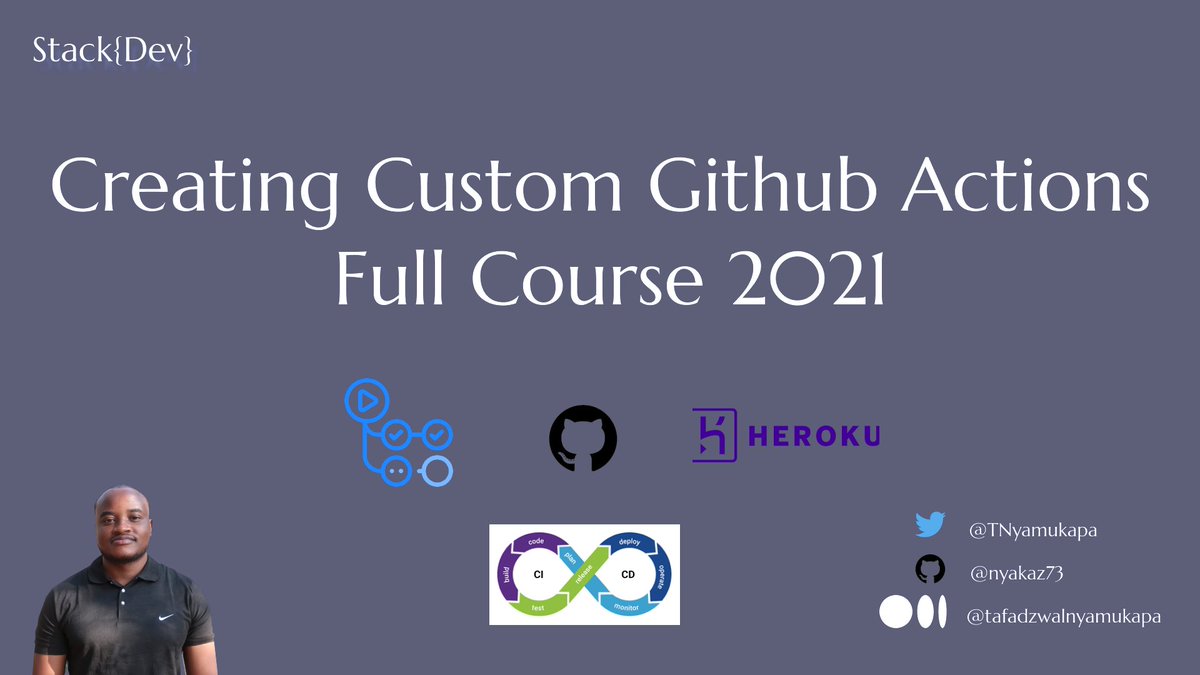 TNyamukapa's tweet image. Its here Checkout  my youtube course -Creating Custom Github Actions Full Course. This is my debut youtube video , kindly share your opinion and  improvements i might need to add in the future.
 #Github2020 #javascript #Node #DevOps
youtube.com/watch?v=uiKFNn…
