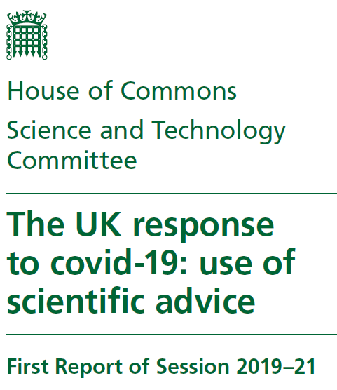 The  @CommonsSTC has (incredibly impressively) released a report today on the "use of science advice" in the Covid-19 pandemic ... This thread offers some comments on the report  @EScAPE_Covid19