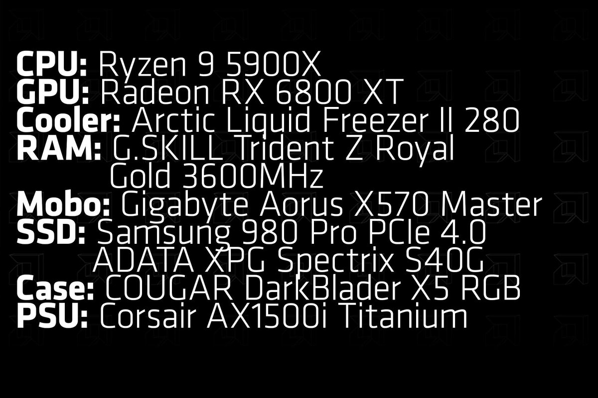 AMD_UK's tweet photo. Our first #RedRigFriday of 2021!

From @SteDiGaming featuring our @AMDRyzen 9 5900X &amp; @Radeon RX 6800 XT, on the @AORUS_UK X570 Master, w/ memory from @gskillgaming &amp; storage from @ADATAUK all in the @COUGAROFFICIAL DarkBlader X5 RGB

Check them out: https://t.co/EyY64i2Zr1 https://t.co/Yq7qZwnR9G