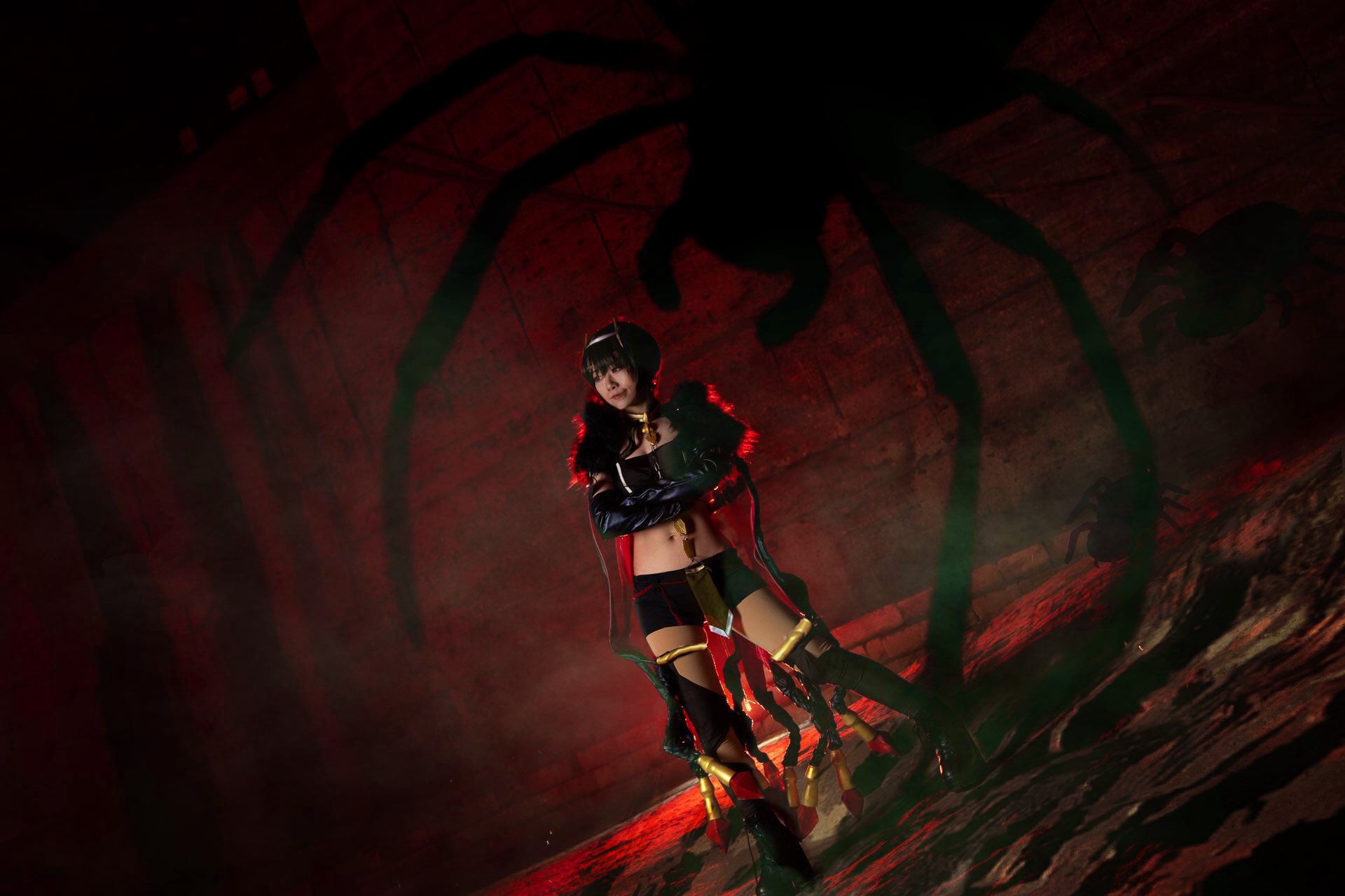 S③7 蜘蛛ですがなにか? コスプレ 蜘蛛子 魔王 アリエル 蜘蛛ですが、なにか？」アリエルのやわらかそうなお尻が見える