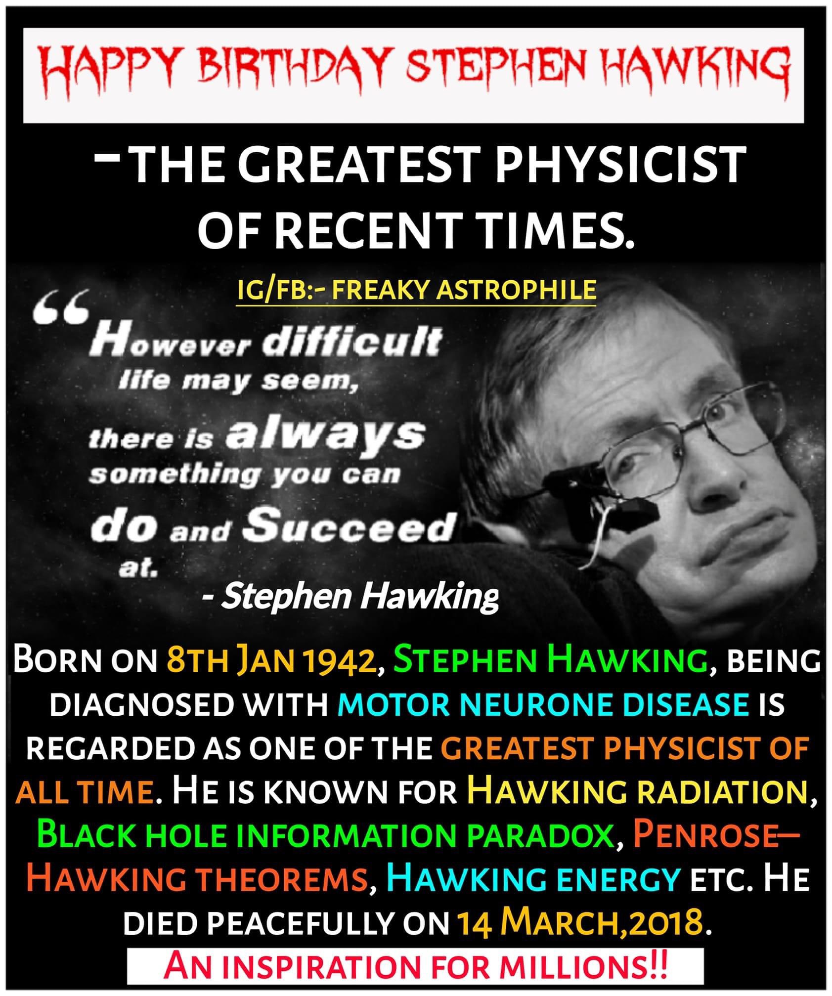 Happy Birthday Stephen Hawking   