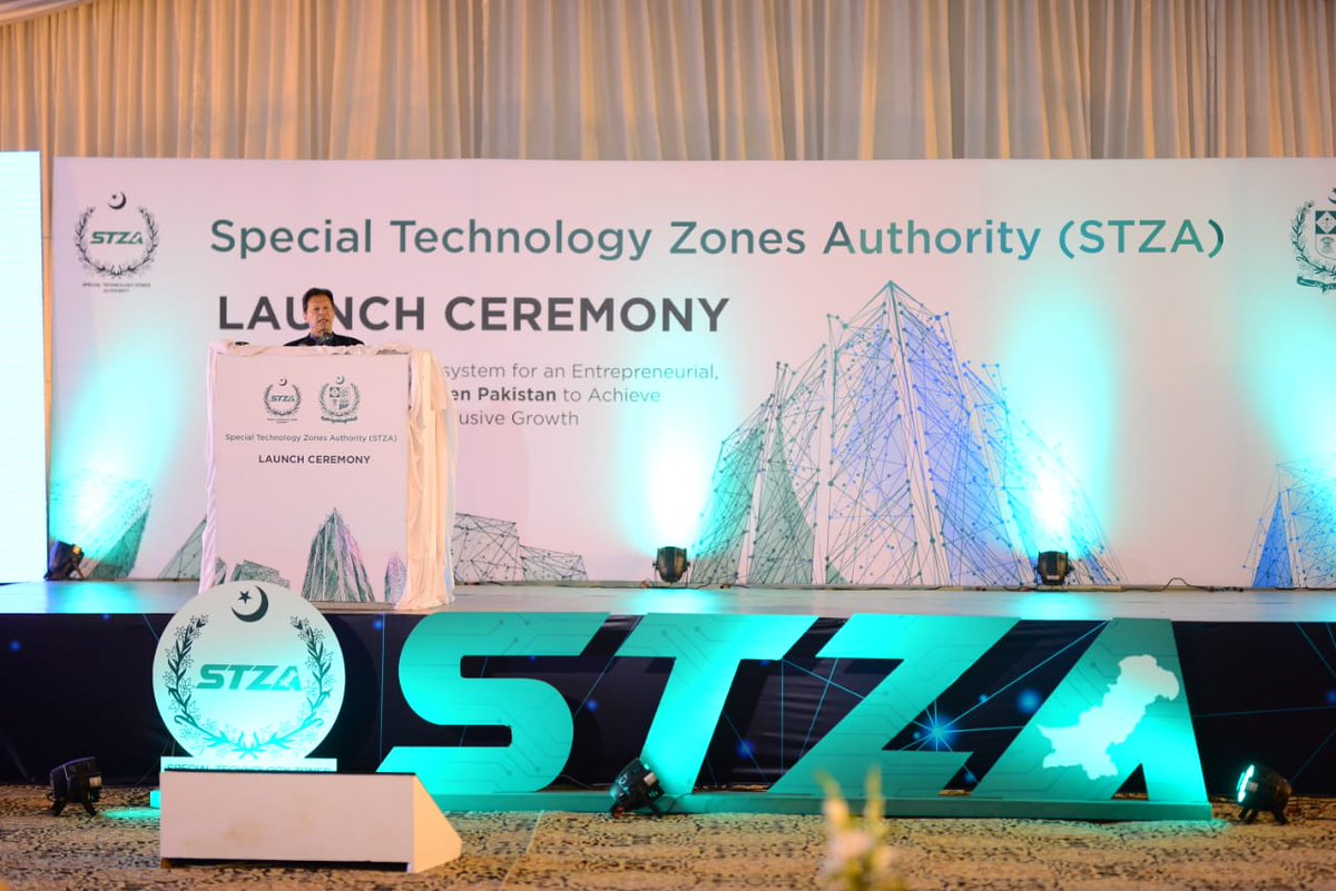STZAOfficial's tweet photo. Prime Minister Imran Khan officially inaugurated the Special Technology Zones Authority at a ceremony in Islamabad today.
Addressing the ceremony, PM Imran Khan said that the establishment of STZA aims at giving incentives to the IT sector to bolster its growth. https://t.co/lTbrL0YN6S