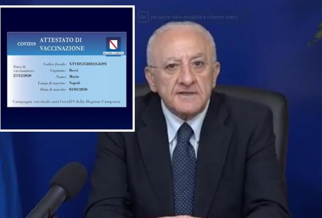 Corriere's tweet photo. De Luca: «Daremo una tessera a tutti i vaccinati in Campania» https://t.co/3Feg0Xw8h4 https://t.co/u9Mk7zsItm