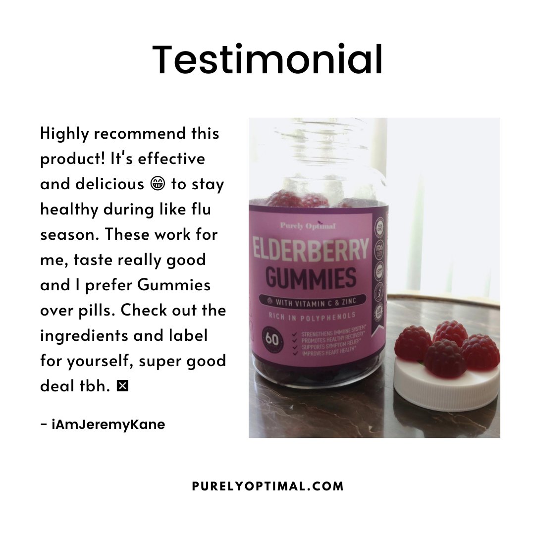 PurelyOptimal's tweet photo. Thanks to its rich polyphenols, Elderberries help strengthen your immune health in the best way possible. 💯

Taking it in soft, tasty gummies make keeping yourself healthy extra enjoyable!

#healthylifestyle #healthyliving #immunebooster #immunesupport #immunityboost #elderberry https://t.co/jvfkdFVga3