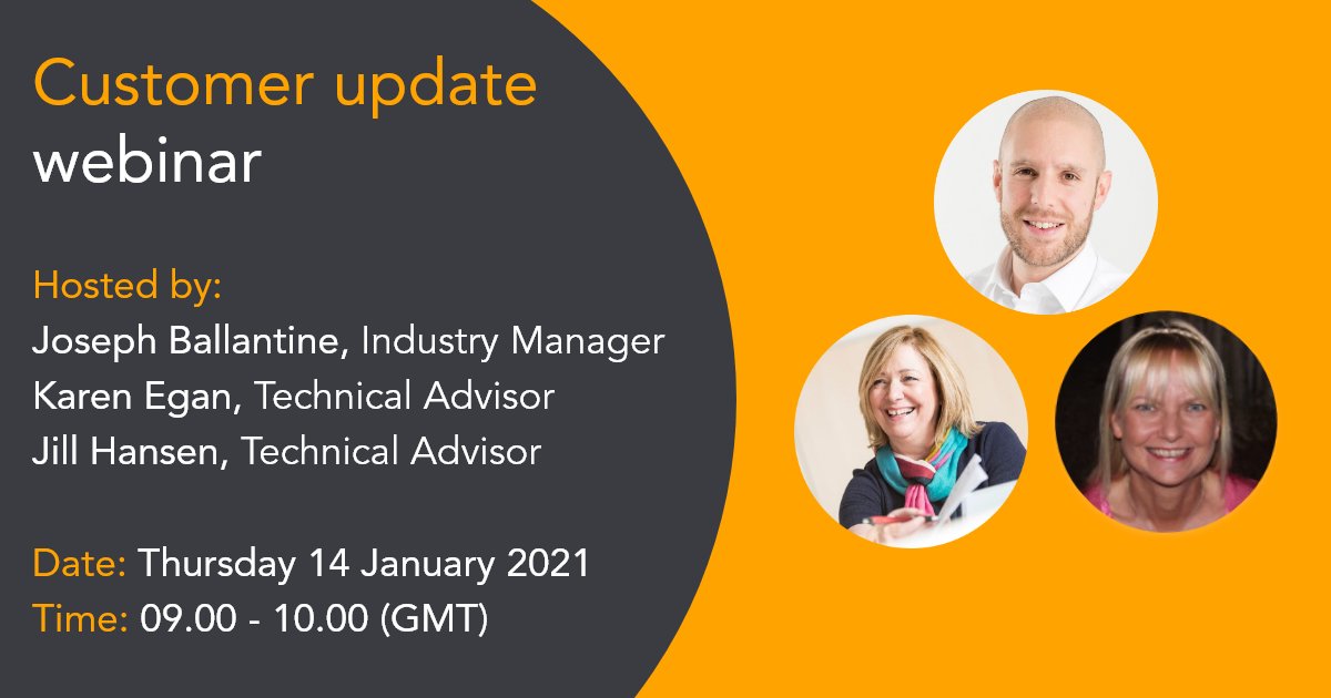 Join us next week as we launch our 2021 customer update webinar series.

We’ll be sharing the latest product updates and exciting developments.

Register your place today: ow.ly/F90U50D34gT