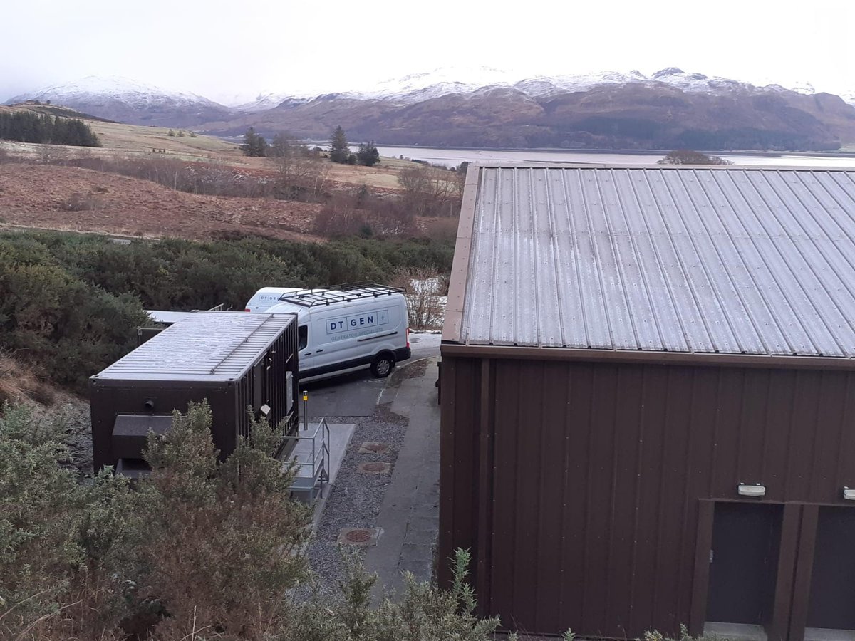 DTGenHQ's tweet photo. As ever, we're keeping the power on for customers around the country right now…stunning day in the Scottish Highlands installing a new generator for @scottish_water - supplying us with world class water!
#ScottishWater #Swwinter #Powergenerators #Beprepared https://t.co/hb1w6m9ocP