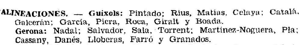 Dedicat a la gent del AD Guíxols, club històric fundat el 1914, que va jugar 11 temporades a 3era, campió del Trofeu Moscardó 1964

I també dedicat a la meva familia ganxona Pere Roca i Pilar, germans Roca, i a la Penya Guíxols Costa Brava,  fotos del Guíxols-Girona a 3era, 1968