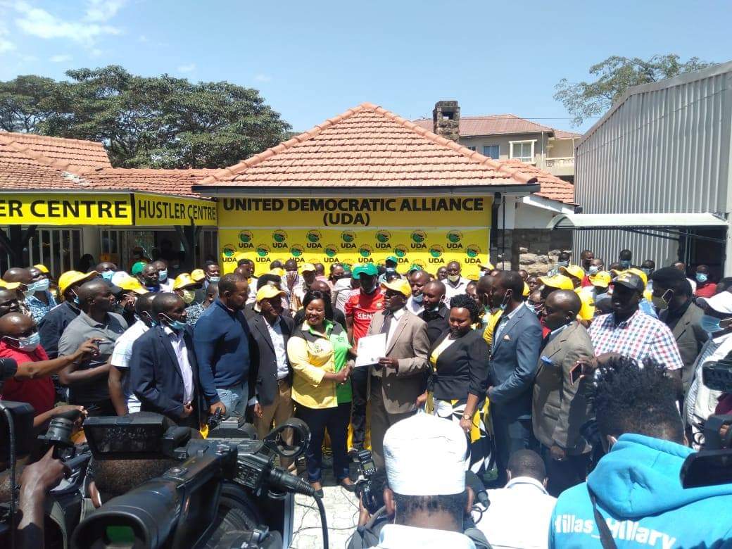 FlameTvKenya's tweet photo. United Democratic Alliance Party, linked to DP Ruto, issues nomination certificate to Bishop Margaret Wanjiru ahead of Nairobi by-election. https://t.co/6Wqp9n0rs3