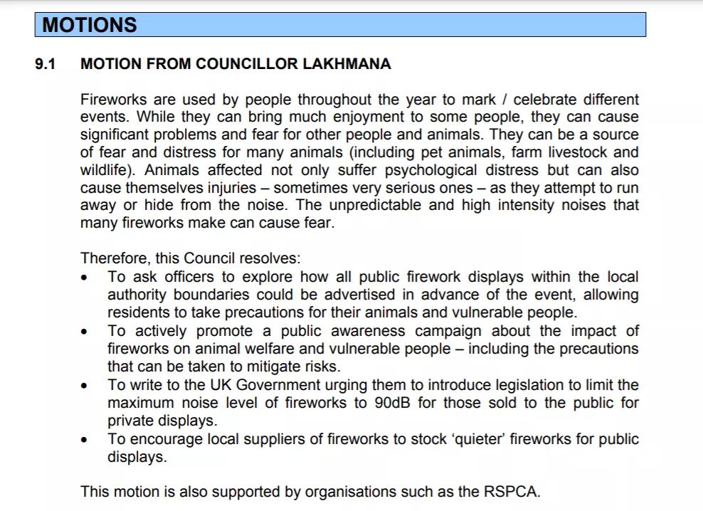 HillingdonLab's tweet photo. A motion from Labour Councillor Kuldeep Lakhmana will be debated at Hillingdon Council next week about taking efforts to reduce the impact of fireworks on animals and people, a campaign worked on by @RSPCA_official https://t.co/mMVHUT750f