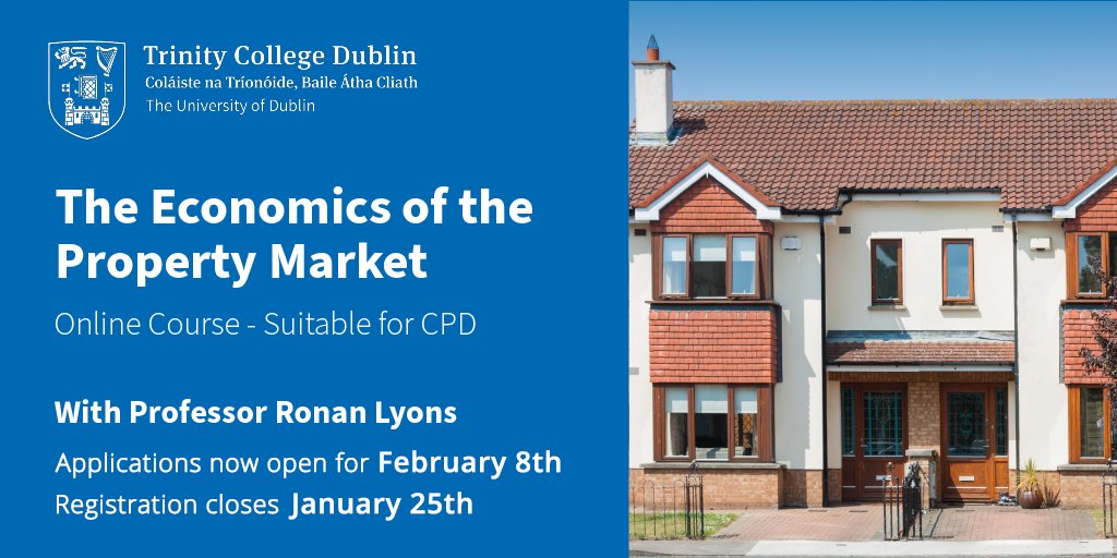 How does housing policy influence supply and demand? @tcddublin's CPD on the Economics of the Property Market explores the factors that shape the housing market. #economics #property #thinktrinity Begins February 8th, registration ends January 25th. tcd.ie/Economics/CPD/…