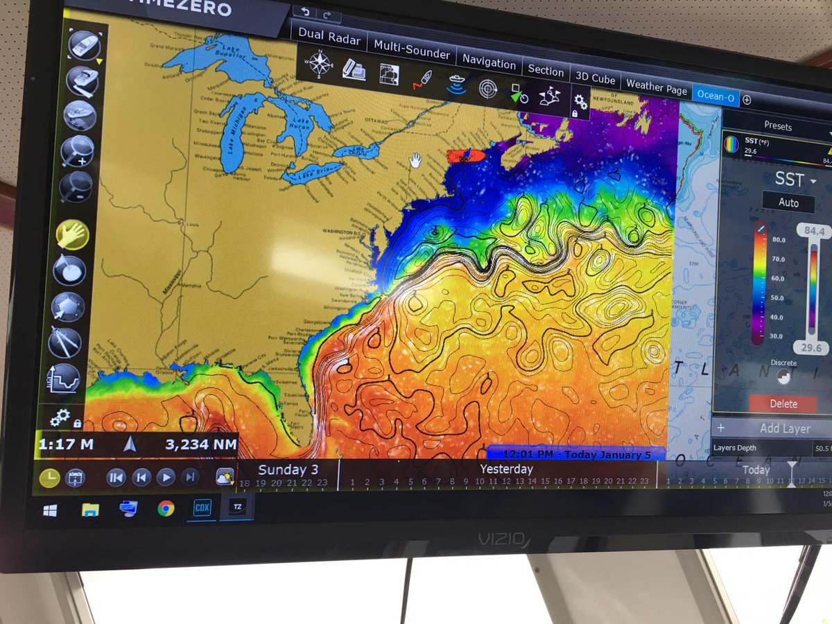 MyTIMEZERO's tweet photo. Back on the F/V Leviathan for a TZ Professional Ocean-O (multi-day oceanographic forecasts) live demo!

This is particularly interesting as conditions may change between the time of departure and the time of arrival in the fishing area.

#tzprofessional #oceano #fv #fishing https://t.co/K36ej3RMc9