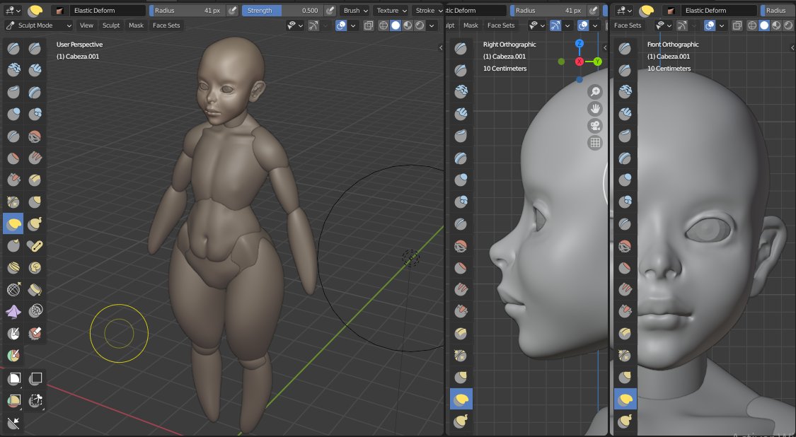 rublav's tweet image. Sigo practicando con el #multiresolution en @Blender
Me está gustando esto de esculpir. Esta vez un modelo más estilizado, no tan realista, partiendo de la misma estructura de bloques del modelo anterior.