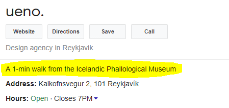 Twitter var að kaupa íslenskt fyrirtæki. Ég eðlilega googlaði fyrirtækið... Google er með puttann á púlsinum þegar kemur að kennileitum til að miða við.