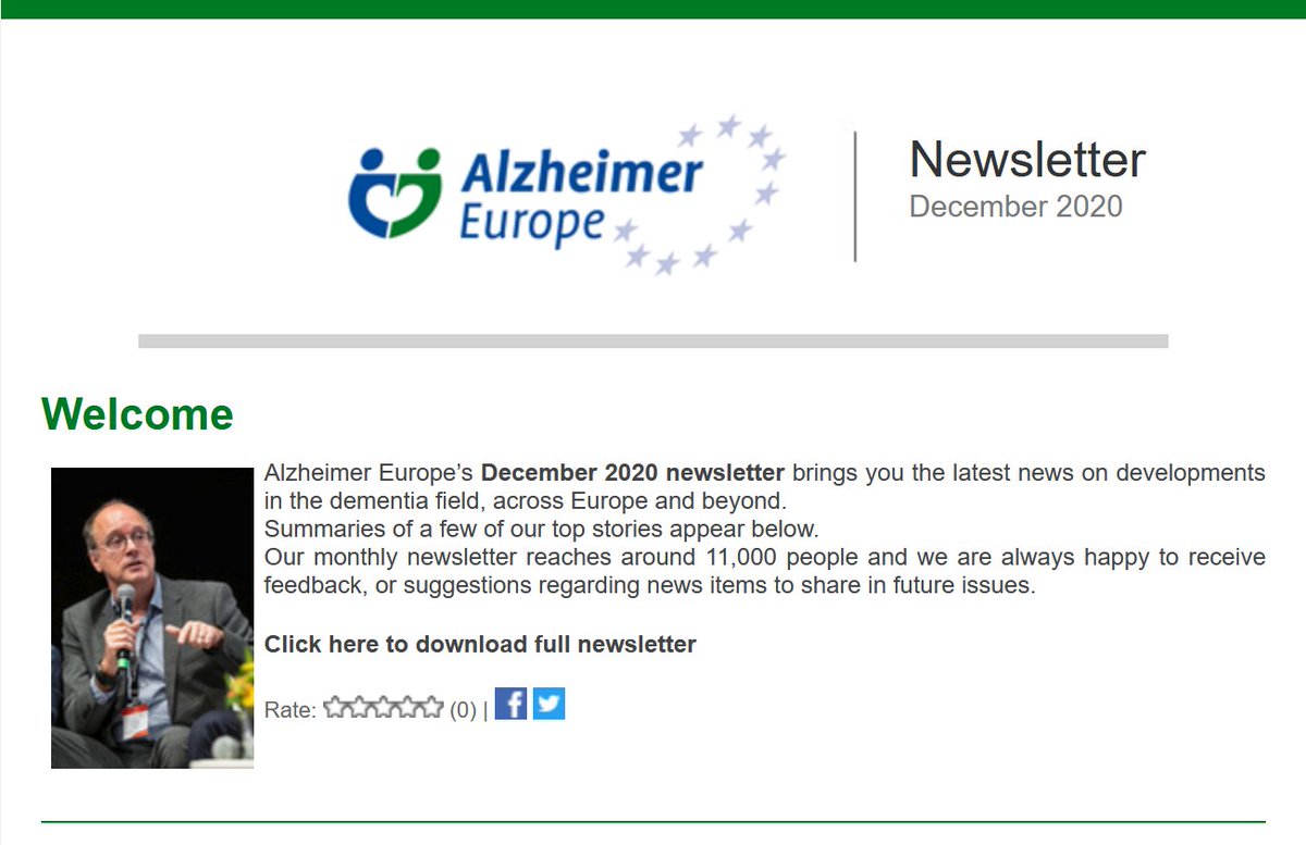 AlzheimerEurope's tweet photo. Our final newsletter for 2020 is out!
Read it today, to find out about new developments in the field of #dementia in Europe (and beyond) in the last month:

https://t.co/b3esDECdha https://t.co/UU2kXm3jPb