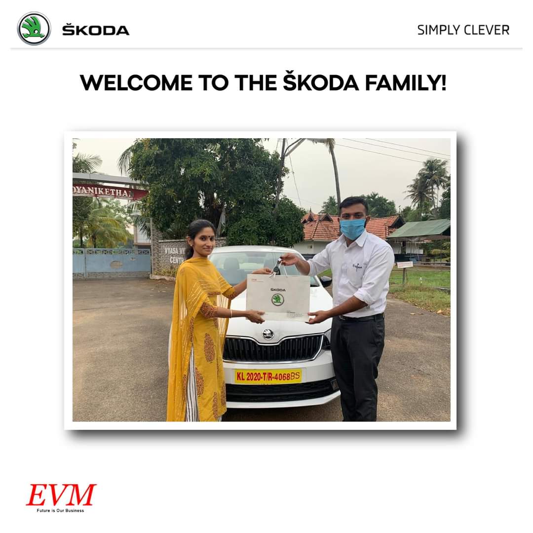 skodakochi's tweet photo. #HappyMotoring Ms. Aswathy Rajan, who collected their brand new ŠKODA Rapid. We wish you a great journey ahead with #Skodakochi. https://t.co/pX9z5SgugN
