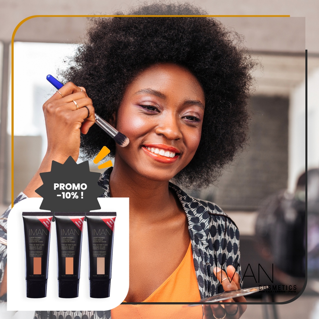 ColorfulBlack's tweet photo. Gardez un teint lumineux et naturel avec le fond de teint Luxury Radiance d' @imancosmetics, en ce moment en promotion à-10%! Profitez-en dès sur https://t.co/o6gnbWt7cq et retrouvez-nous en boutique au 7 rue Poissonnière à Paris.

#imancosmetics #foundation #blackskin #makeup https://t.co/LPvcLZyNXR