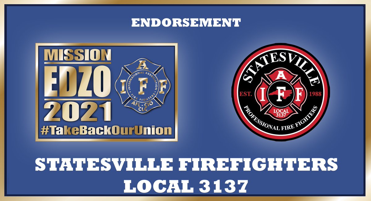 EdzoForIAFF's tweet image. Thank you brothers and sisters in NORTH CAROLINA with Statesville Professional Fire Fighters Association Local 3137! I am honored to have earned your endorsement and #ReadyToLead #OurIAFF on day ONE! #TakeBackOurUnion #TeamEdzo @PFFPNC @SPFFA3137