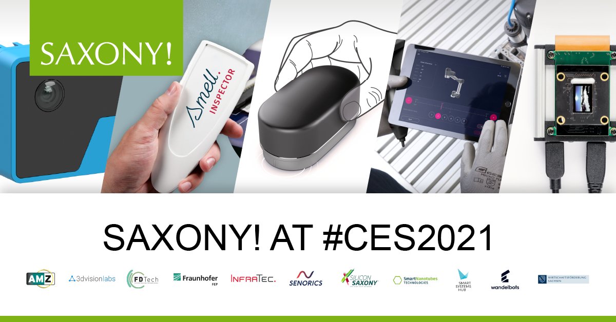 smartsystemshub's tweet photo. Business Location SAXONY! @ all-digital #CES2021 🚀 Meet us and other #SMEs &amp; #startups from Saxony’s technology landscape at the joint exhibitor showcase page! 
#innovation #IoT #sensors #robotics #vehicletech #sogehtsaechsisch #saxony 
 
More Info 👉 https://t.co/BztSAXv1G4 https://t.co/F3PpW5aLCH