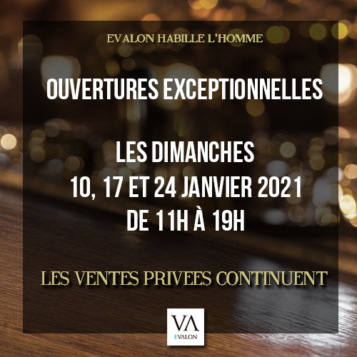 EvalonParis's tweet photo. Ouvertures les dimanches 10, 17 et 24 janvier 2021 de 11h à 19h.
Les ventes privées continuent chez Evalon !
#vetementshomme #vêtements #pretàporter #VentesPrivées #paris
https://t.co/TISsMdNtSf https://t.co/rw8MiF2Be7