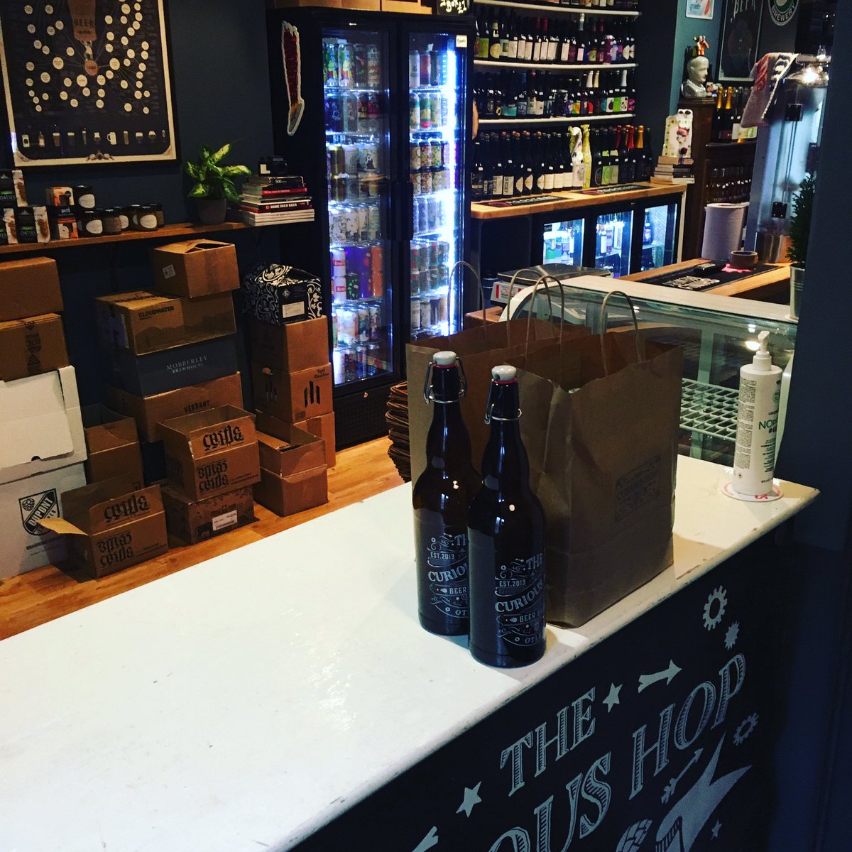 We hope everyone is staying safe and well in lockdown #3 With the safety of everyone in mind we are returning to a click and collect system. So please use our website curioushop.com for cans/bottles. For Growler fills just come to counter at the door of the shop. Cheers.