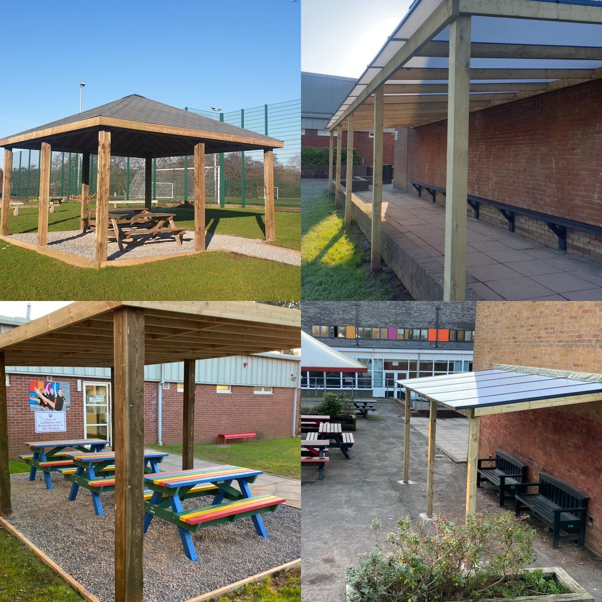 EstatesChs's tweet photo. We may not have any students in at the moment but Estates still keeping busy. Carrying out deep cleaning and essential maintenance and Investing in plenty of outdoor seating and shelters for students to enjoy the fresh air on their return 🖤❤️@officialCHS https://t.co/2qqkxKsPQz