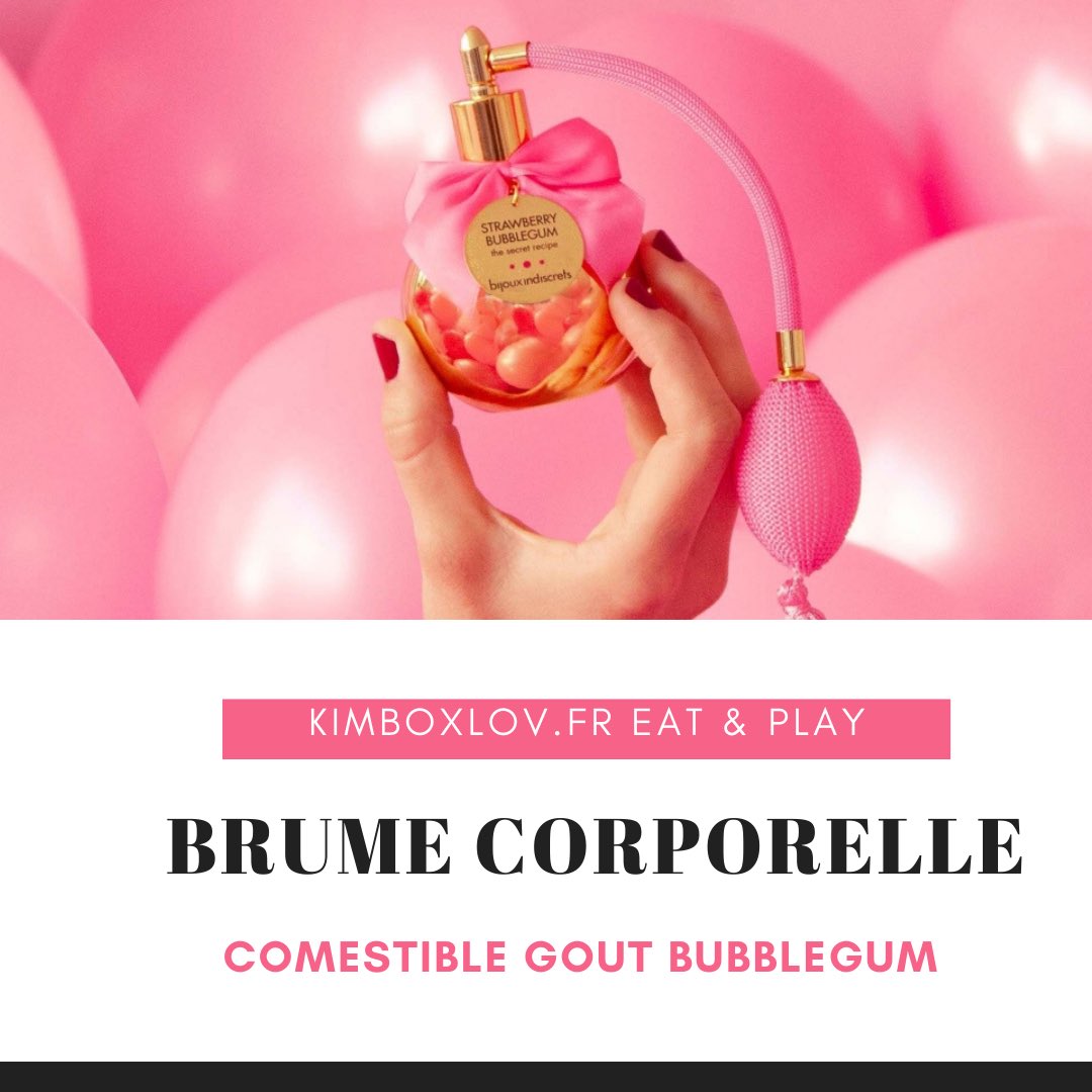 kimbox_lov's tweet photo. https://t.co/RWI4atNiIY Eat & Play c’est vendredi on termine la semaine #bijouxindiscrets avec la #brumecorporelle comestible goût 👅 #bubblegum sentez bon et faites vous dévorez même sur les parties intimes dans votre boutique 👉🏻https://t.co/8Xs9Zrfwde https://t.co/g8BsTWRcmi