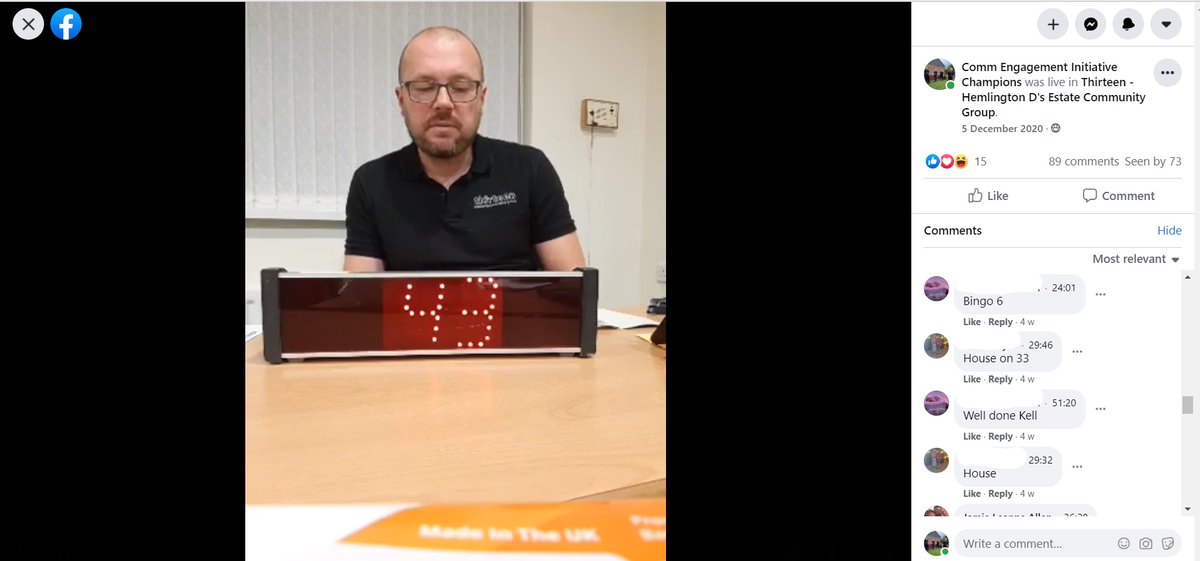 Lockdown has had a huge impact on how we provide our services but throughout we have adapted to stay accessible and offer support, we even held virtual bingo events over Facebook Live.