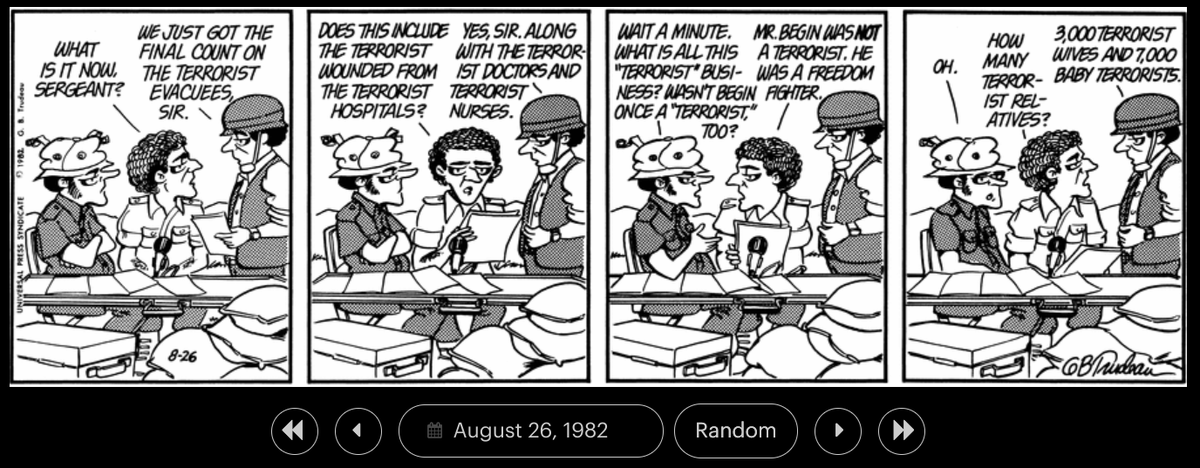 By 1982 the Israeli state was not only using it, it was using it so cynically that it was getting caricatured for it