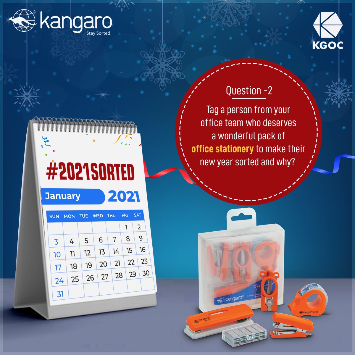 KangaroKGOC's tweet image. #Contest Part-2
We all have a colleague who always borrows other’s stationery to sort his/her work. 
Time to tag that guy and tell us why you want to gift him/her a wonderful pack of office stationery this new year?

#2021Sorted #ContestAlert #KangaroKGOC