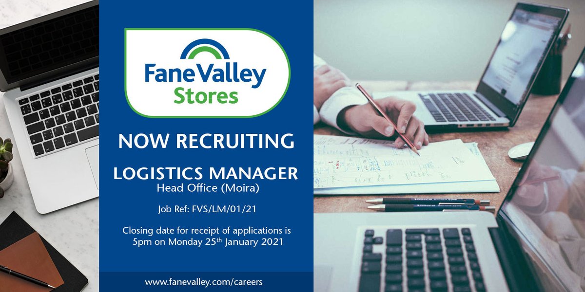RECRUITING NOW! LOGISTICS MANAGER for the above position at Moira.
To request an application form please contact the HR Department at Fane Valley. Email: hr@fanevalley.com, Tel: (028) 92 610480 or apply directly through our Get Got portal at fanevalley.getgotjobs.co.uk