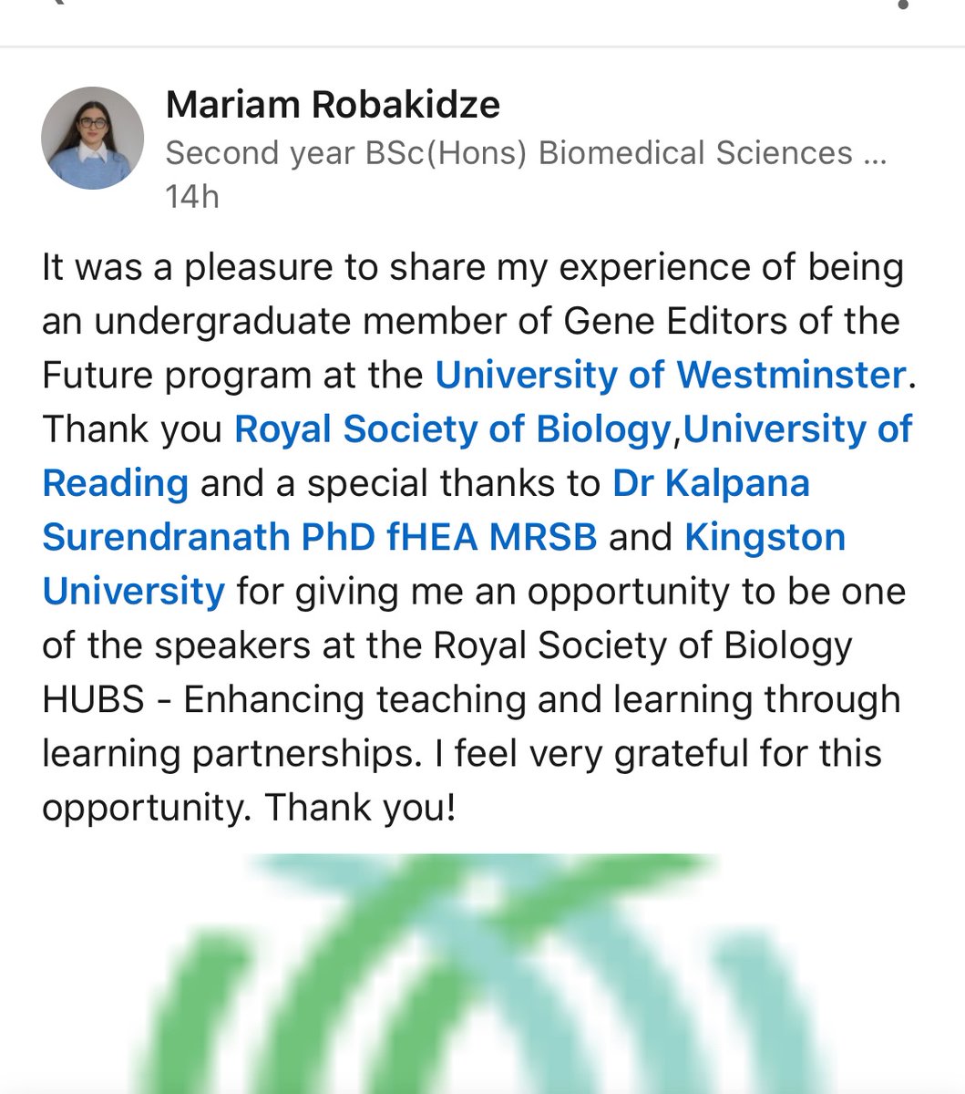 drkalraj31_s's tweet photo. #Studentstars Fantastic team talk by our junior and senior Gene editors @RoyalSocBio HUBS event. Our students and the QHT Gene editors programme got a special appreciation in the workshop 💐💐💐@UoW_Genlab @UoW_Research https://t.co/PhQ5YkuYba
