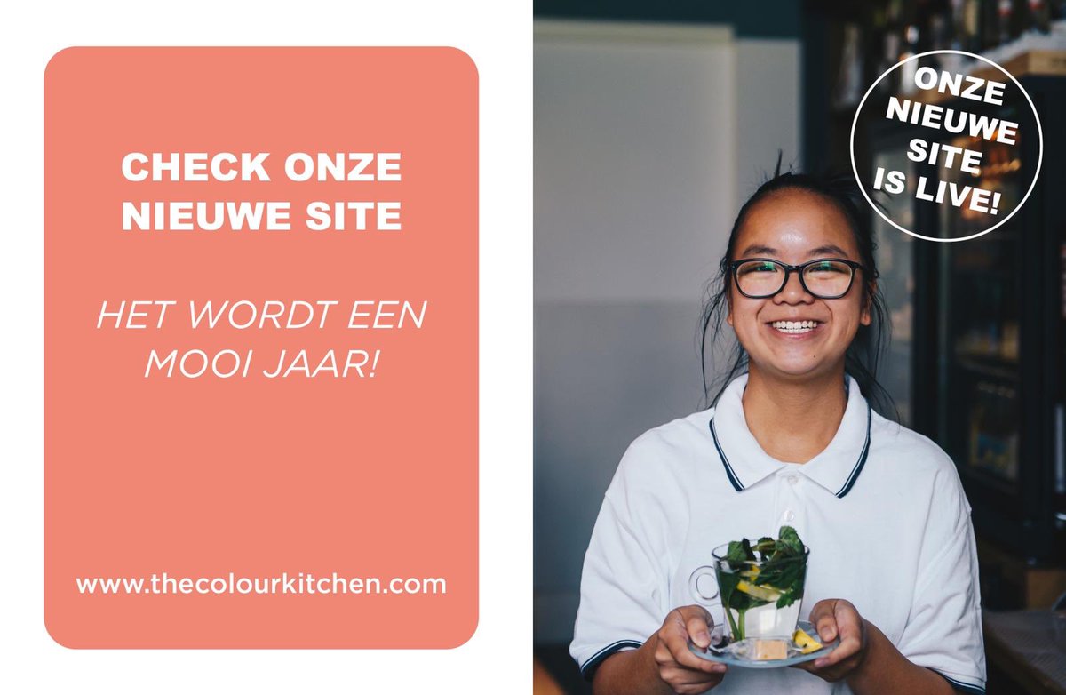 Heerlijk, daar is onze nieuwe site! 
Een nieuw jaar met een frisse start. 
#iedereeneenkans #inclusiviteit #thecolourkitchen #restaurant #vergaderlocatie #catering

thecolourkitchen.com