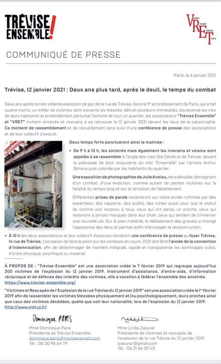 #ruedetrevise #12janvier2019 #treviseensemble #VRET #cérémonies le #12janvier2021 à 9h devant la palissade. Un moment pour nous retrouver, nous souvenir et parler de demain. Ce moment sera suivi par une conférence de Presse. A tous.