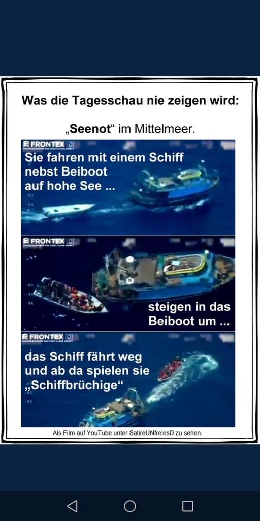 WiedenhoeferMdL's tweet photo. @phoenix_de Was diese #SchlepperNGO machen hat mit Seenotrettung wenig zu tun, sie fungieren als #Wassertaxi

Australien zeigt mit #Noway wie man tote zur See human verhindert

Seit #Noway ertrinken dort keine Menschen mehr! https://t.co/0M5avoahqe