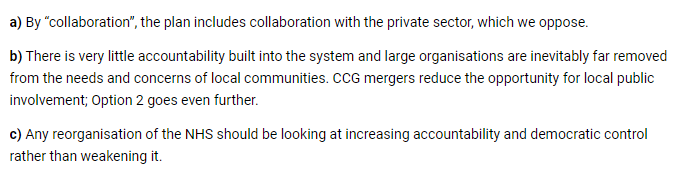 5. Do you agree that option 2 offers a model that provides greater incentive for collaboration alongside clarity of accountability across systems, to Parliament and most importantly, to patients?(remember: Serco, Deloittes, profits more important than delivery)5/9