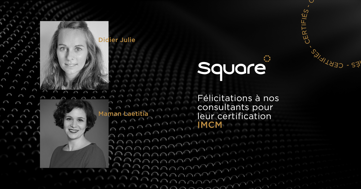 SQUARE_managem's tweet photo. Un grand bravo à Julie Didier et Laetitia Maman pour leur certification IMCM !
#formation #conseil #agile #certification https://t.co/jShD8nmydm
