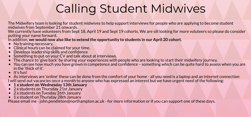 Calling UON student Midwives ! #OurstudentsCare