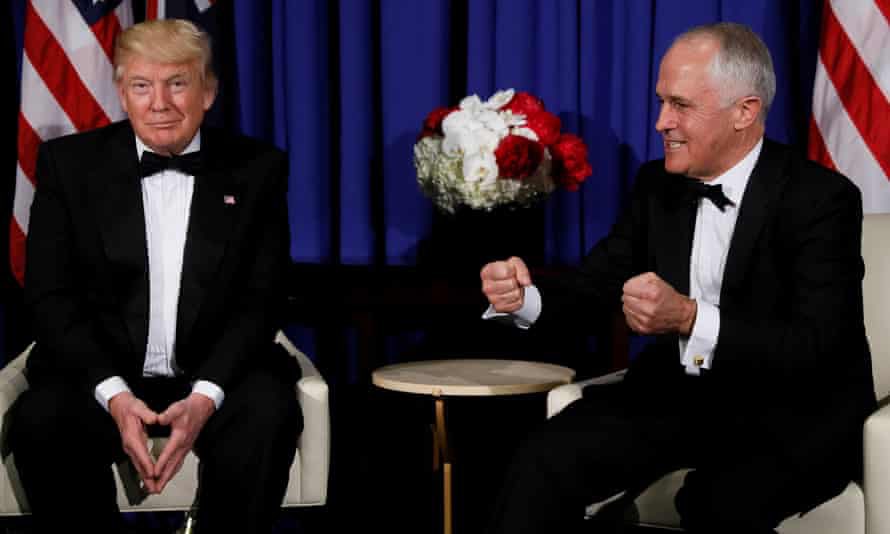 teakingw's tweet photo. A bit weird Malcolm Turnbull trying to take the moral high ground on Trump. I well remember this sycophantic display #auspol https://t.co/439NdG3ANI