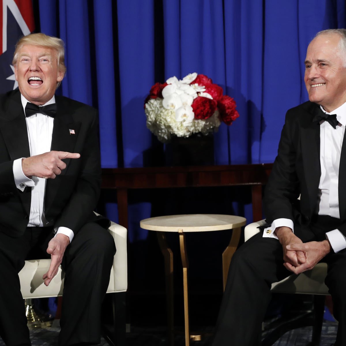 teakingw's tweet photo. A bit weird Malcolm Turnbull trying to take the moral high ground on Trump. I well remember this sycophantic display #auspol https://t.co/439NdG3ANI