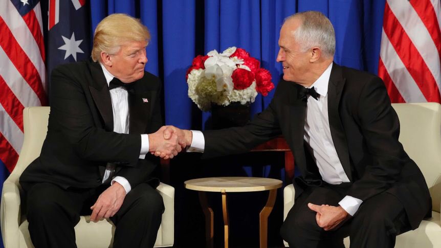 teakingw's tweet photo. A bit weird Malcolm Turnbull trying to take the moral high ground on Trump. I well remember this sycophantic display #auspol https://t.co/439NdG3ANI