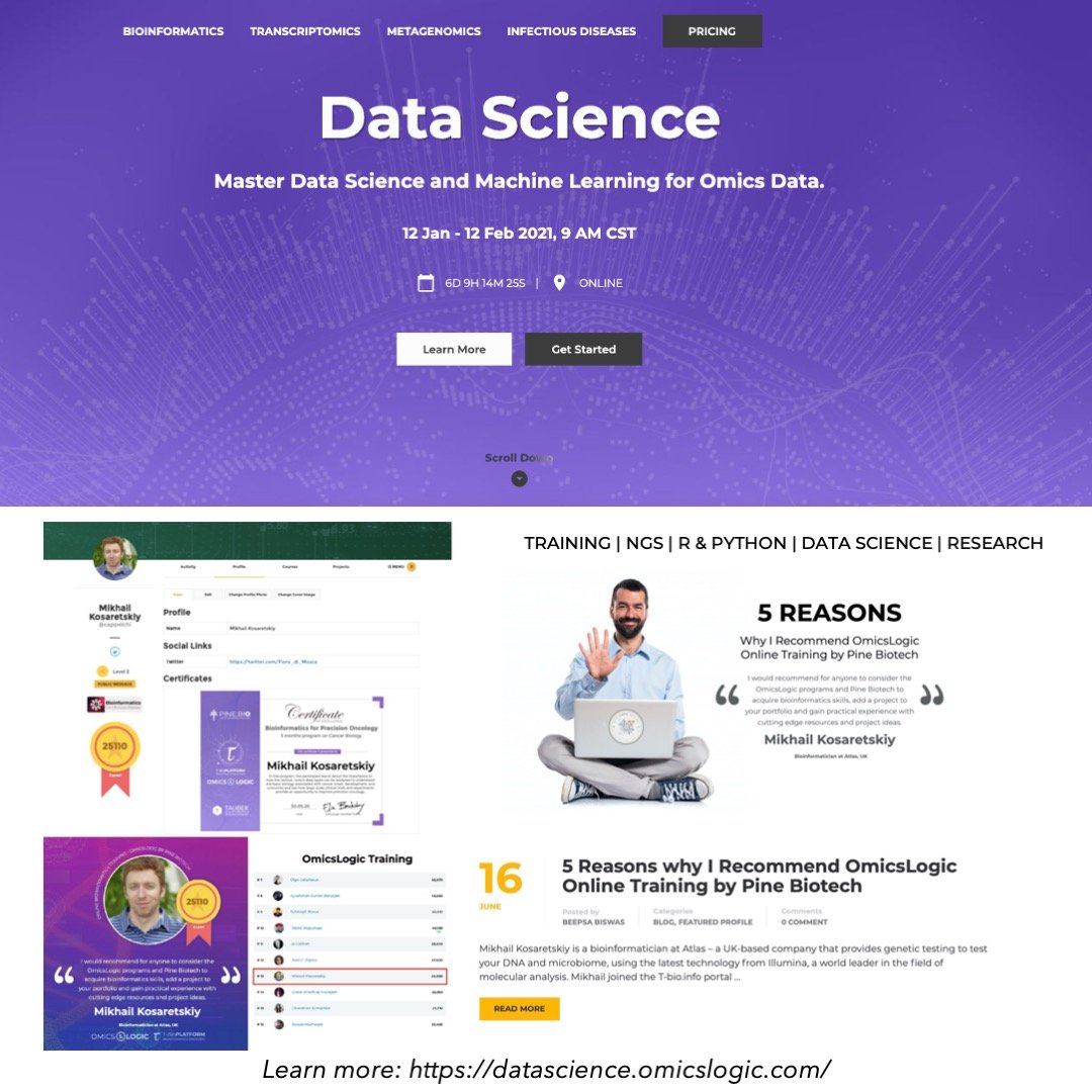 OmicsLogic's tweet photo. Join the upcoming Data Science program to learn about the analysis strategies and methods and get hands-on experience working on real datasets that explain these challenges in precision medicine.

Register here - https://t.co/HQybEaLj6Y

#datascience #omicslogic #learnwithpine https://t.co/X7c2hncEe0
