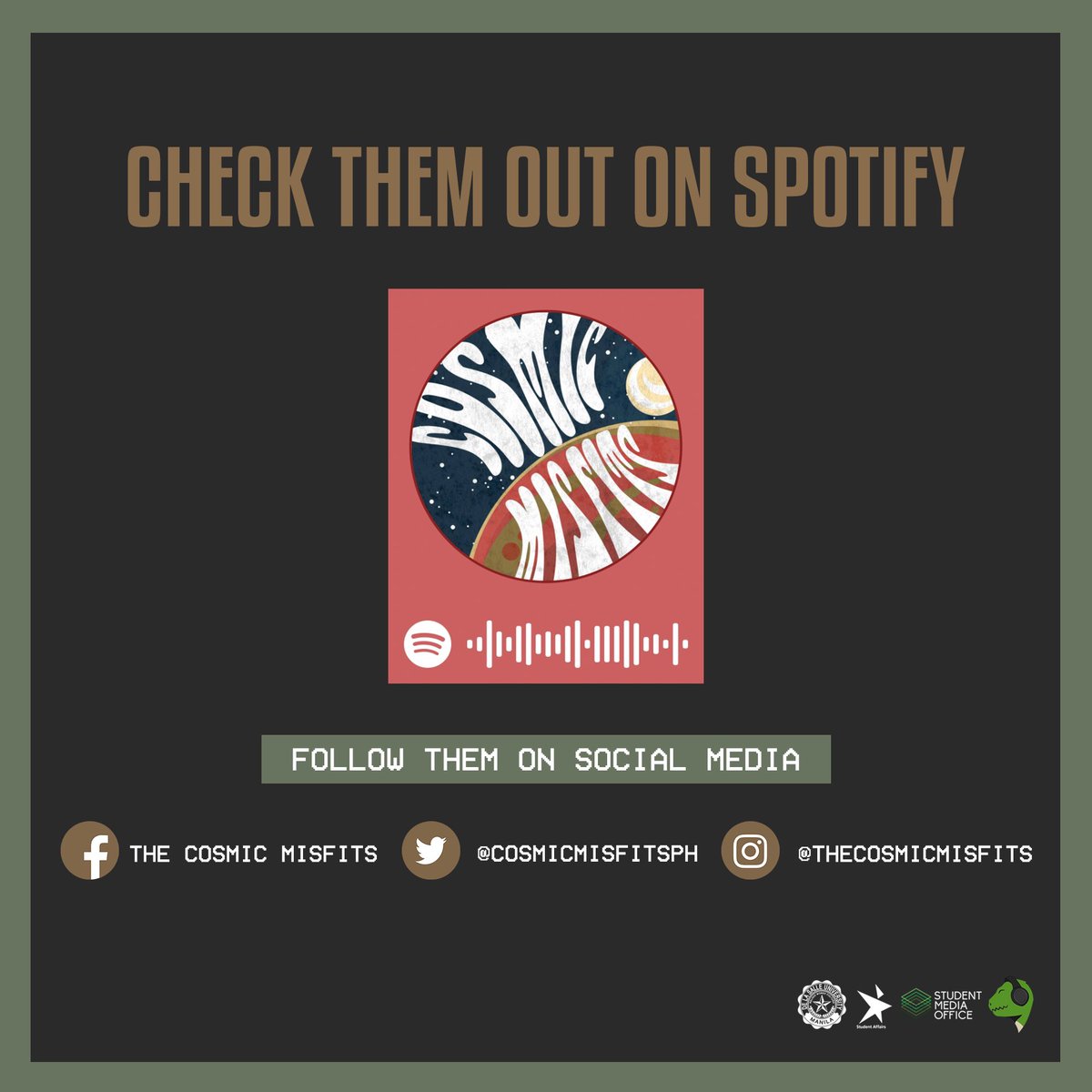 GreenGiantFM's tweet photo. Our first artist for 2021 is The Cosmic Misfits 🪐✨

The soul and funk band from the south of Manila is truly a treat to welcome us into the new year.  

Relax during the sweater weather with their music: https://t.co/8CFfmQcC3X https://t.co/92ZeaIObgA