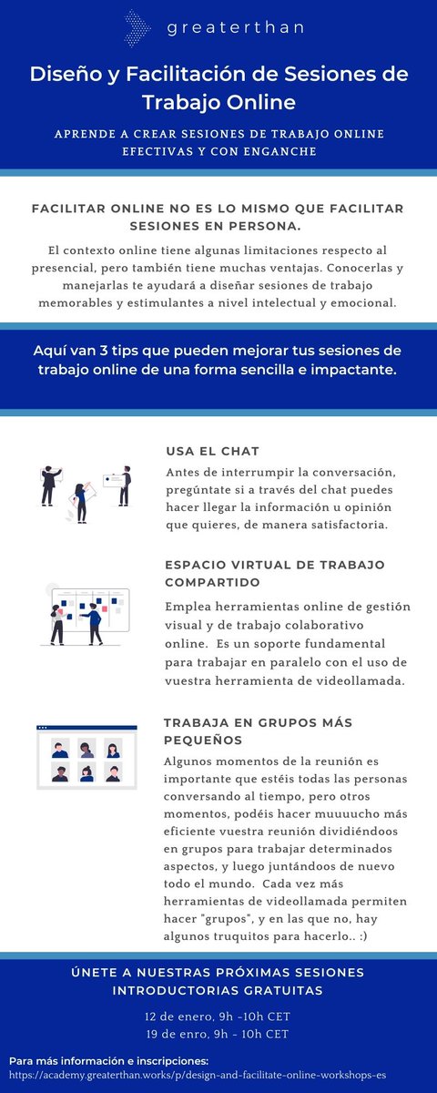 anamanli's tweet photo. ¿Sientes que tus sesiones de trabajo con tus equipos, clientes o colaboradores son menos eficaces desde que las haces online?
Apúntate a la intro gratis para conocer y experimentar de qué va el curso de Diseño y Facilitación de Sesiones de Trabajo Online: https://t.co/yUy2CMLlfF https://t.co/jI1jbNuI98