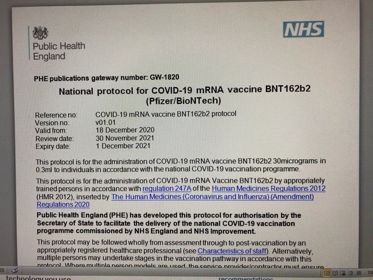 centres. Here is why this shocking waste is occurring. The vaccine arrives at the centres in small vials. As you can see from the attached Public Health England/NHS document, the original protocol said each vial contains only five doses. But...