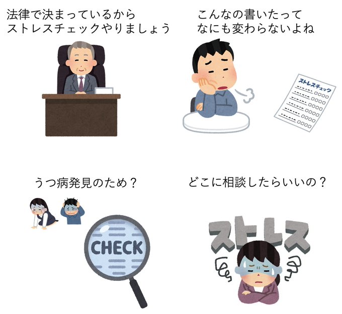 ストレスチェックの落とし穴のtwitterイラスト検索結果