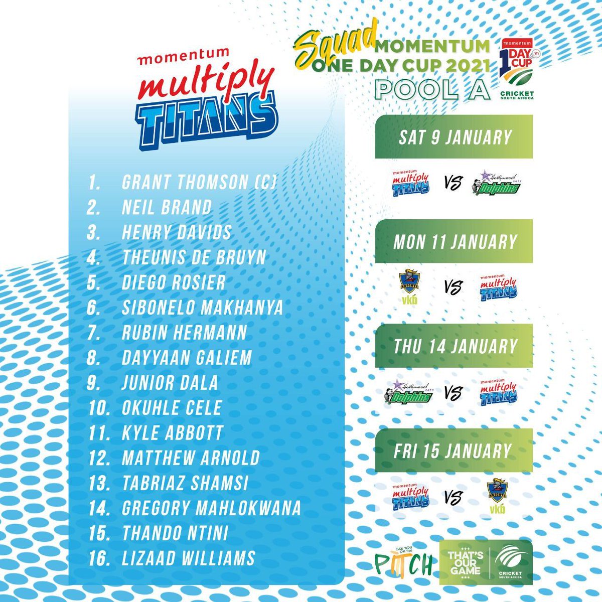 Roarclubnews's tweet photo. SQUAD OF AFRICA One day Cup 😃😃
Momentum One day cup 2021
#DREAM11 #SOUTHAFRICA #oddcup #momentumcup #odi2021 https://t.co/QlLimUSkG8