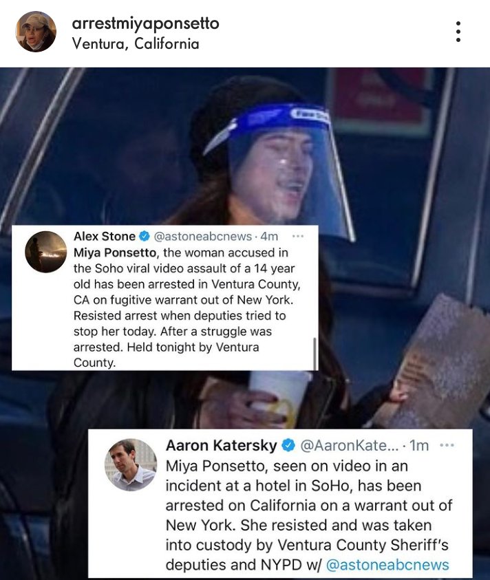 TrotmansTravels's tweet photo. #MiyaPonsetto has been arrested! Mugshots! Get your mugshots of #ArloKaren! Finally!
And she fought the @VENTURASHERIFF officers, as thugs do. No bail though for #SoHoKaren. #HelloArlo #GoodbyeArlo
https://t.co/Wtnrd5vYl8
https://t.co/X77yESfmDP https://t.co/3CNTBXwgux